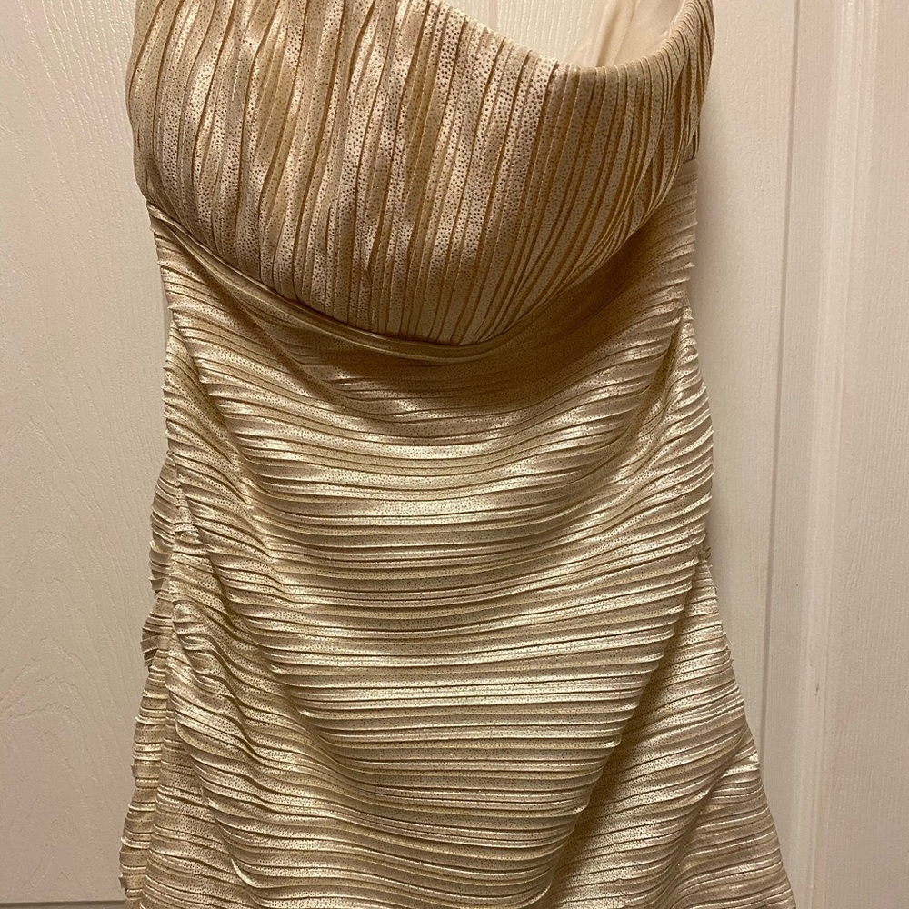 Cute White and Gold Bodycon Dress